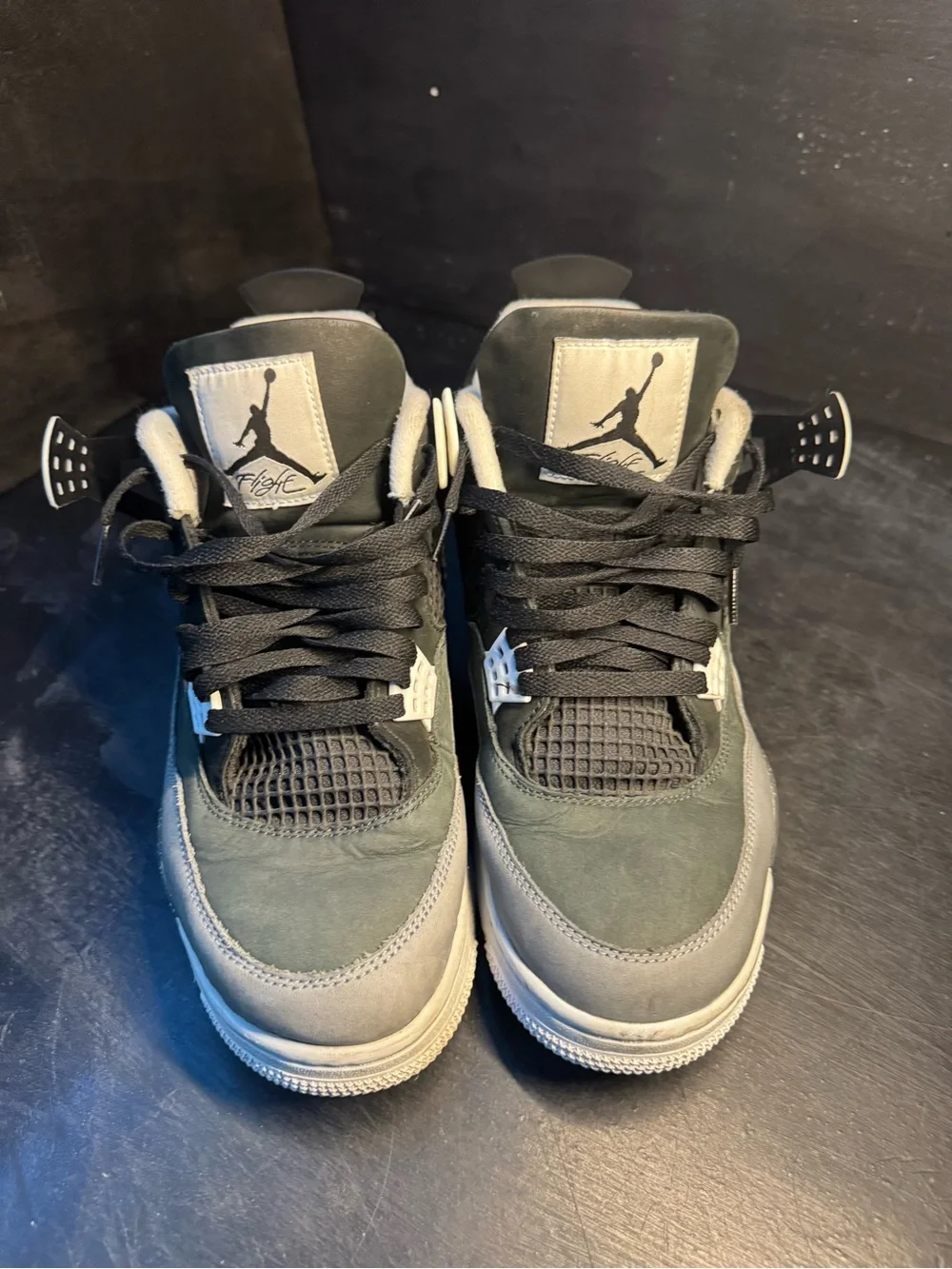 Jordan 4 Men’s Gray and Black Retro Basketball Sneakers No insoles